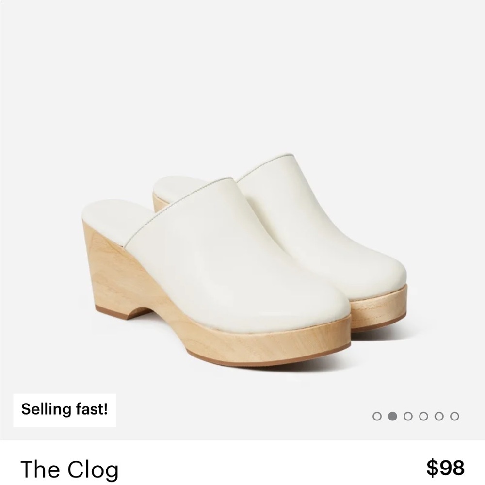 Everlane White Clogs size 8 SOLD OUT size NEW